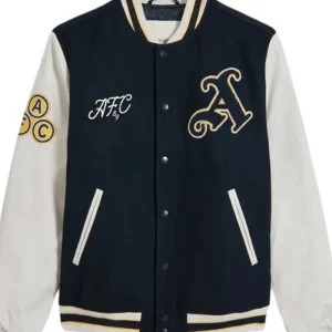 Arsenal 89 Black And White Varsity Jacket