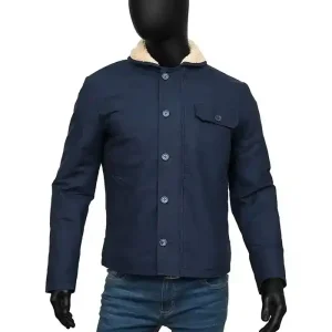 Blue Shearling Fur Jacket