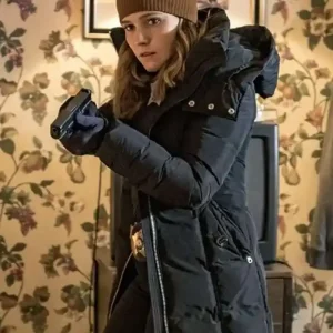 Chicago P.D. Erin Lindsay Black Long Hooded Coat