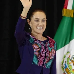 Claudia Sheinbaum Embroidered Purple Jacket