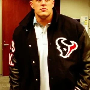 JJ Watt Houston Texas Black Letterman Varsity Jacket