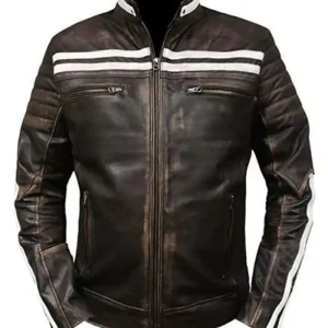 M52 Moto Distressed Vintage Retro Leather Jacket