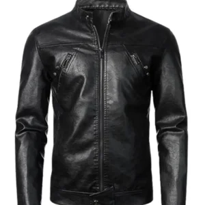 Men’s Vintage Black Biker Leather Jacket