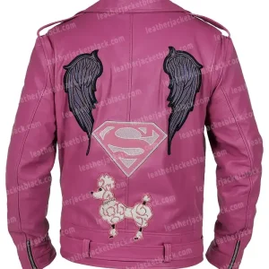 Nicolas Cage Pink Motorcycle Real Leather Jacket