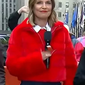 The Today Show Savannah Guthrie Red Puffer Jacket