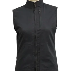 Yellowstone Avery Shearling Fur Grey Denim Vest