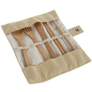 Bamboo Cutlery Set in Pouch