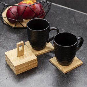 Coaster Set Bamboo 6 Pcs